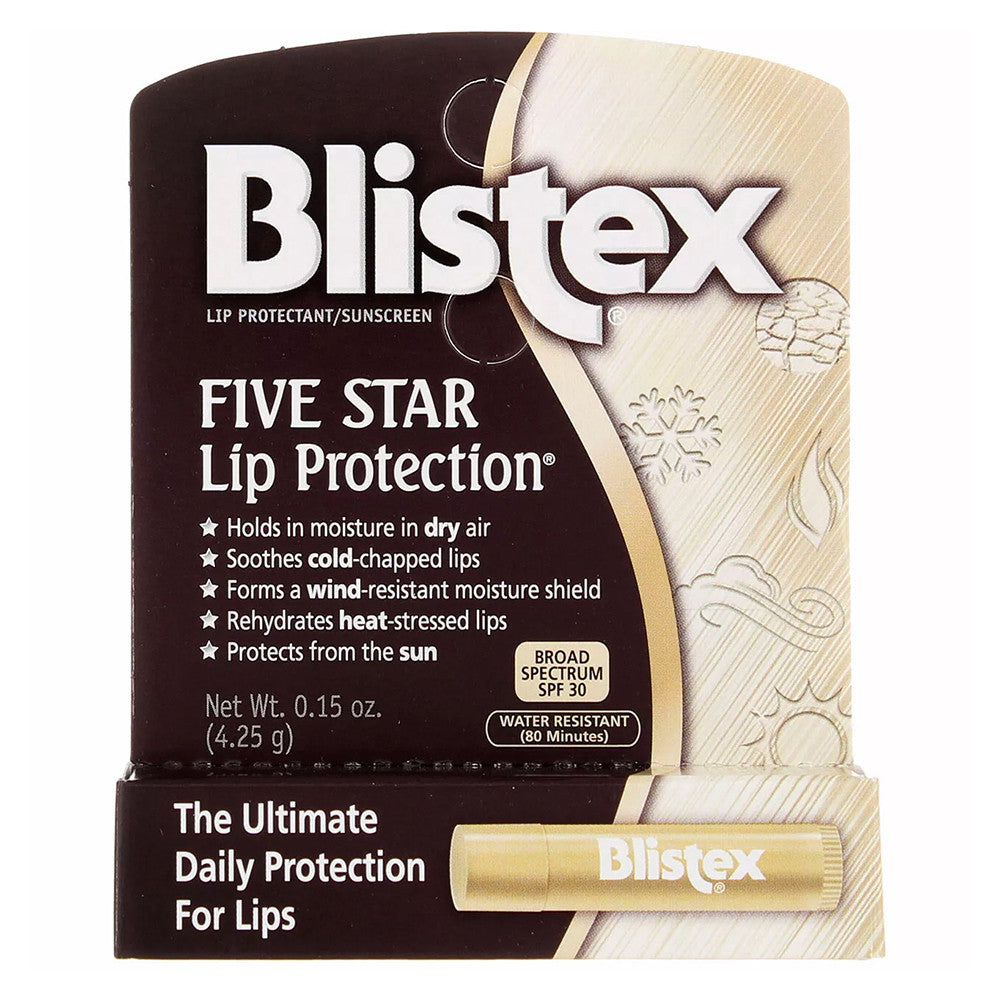 Blistex Five Star Lip Protectant and Sunscreen SPF 30, 0.15 Oz